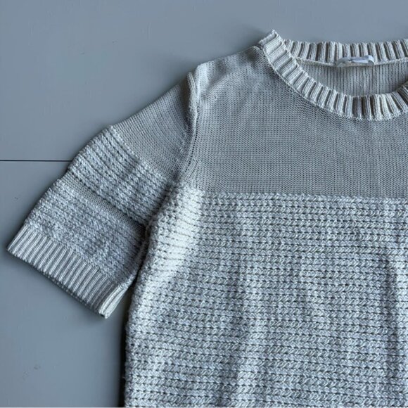 COS Cream Knit With Mesh Contrast Top US L - Picture 6 of 8